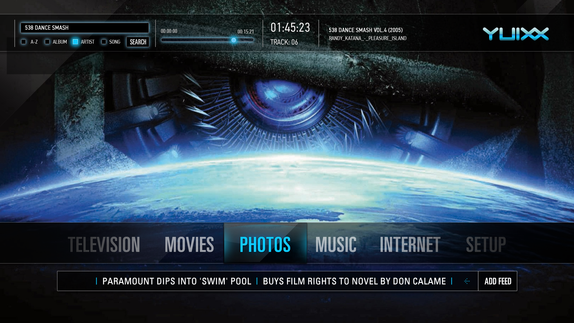 UI Design voor full hd mediaplayer